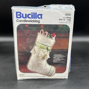 Bucilla Vtg Candlewicking Christmas Stocking Kit Dove #82060 15" Long New
